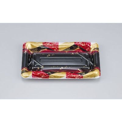 シーピー化成 刺身容器 SF鮨板13 菱紋赤本体 0277613008155 1ケース(1500個(50個×30))（直送品）