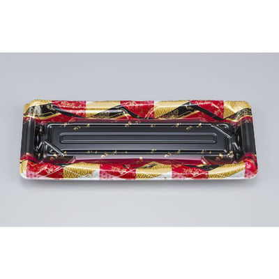 シーピー化成 刺身容器 SF鮨板15 菱紋赤本体 0277615008155 1ケース(1200個(50個×24))（直送品）