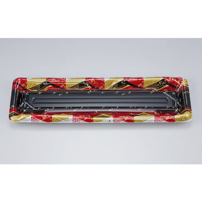 シーピー化成 刺身容器 SF鮨板18 菱紋赤本体 0277618008155 1ケース(800個(50個×16))（直送品）