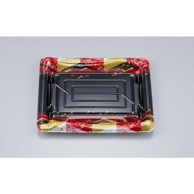 シーピー化成 刺身容器 SF鮨板23 菱紋赤本体 0277623008155 1ケース(1200個(50個×24))（直送品）