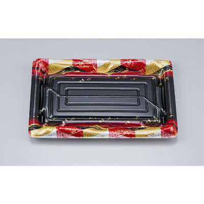 シーピー化成 刺身容器 SF鮨板24 菱紋赤本体 0277624008155 1ケース(900個(50個×18))（直送品）