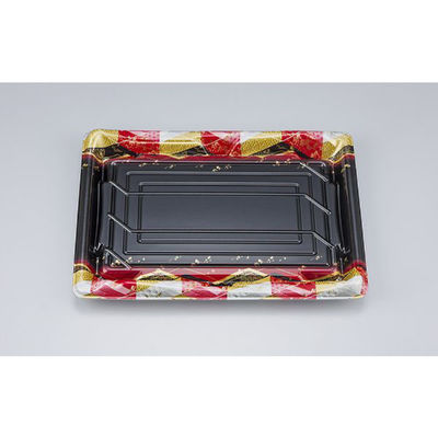 シーピー化成 刺身容器 SF鮨板35 菱紋赤本体 0277635008155 1ケース(400個(50個×8))（直送品）