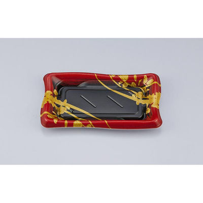 シーピー化成 寿司容器 SF瀬戸波13 綾糸赤本体 027861300A815 1ケース(1200個(50個×24))（直送品）