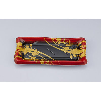 シーピー化成 寿司容器 SF瀬戸波14 綾糸赤本体 027861400A815 1ケース(1000個(50個×20))（直送品）