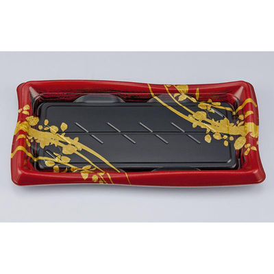 シーピー化成 寿司容器 SF瀬戸波26 綾糸赤本体 027862600A815 1ケース(600個(50個×12))（直送品）