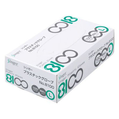 宇都宮製作 塩ビ手袋 シンガープラグローブ8100粉無 L 0605073040 1ケース(2000個(100個×20))（直送品）