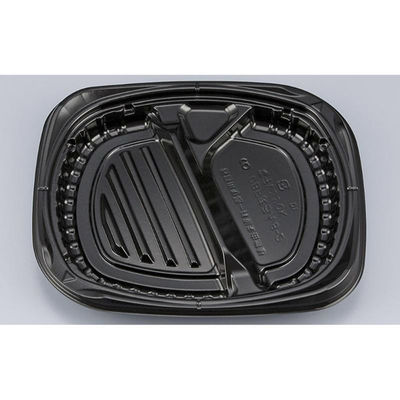 シーピー化成 弁当容器 CBFまろん8-2 黒本体 0A02108020525 1ケース(400個(50個×8))（直送品）