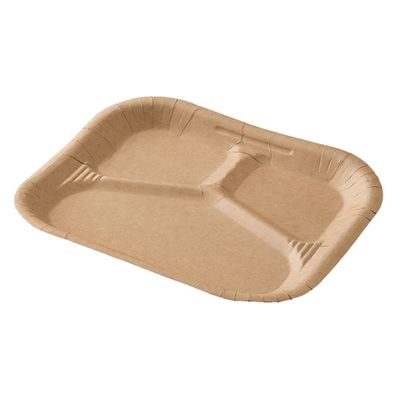 東罐興業 紙皿 NHS 仕切り皿N 未晒 209247 1ケース(400個(100個×4))（直送品）