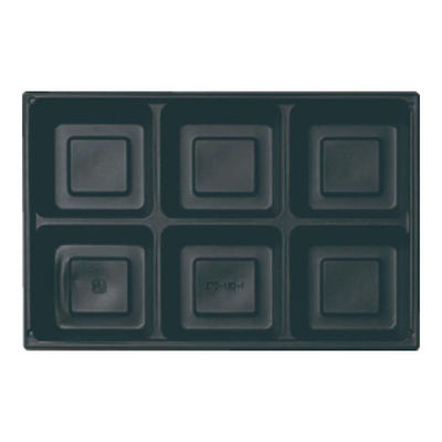 アヅミ産業 270-180-1 (黒) 6ツ仕切 270-180-1BK 1ケース(600個(50個×12))（直送品）