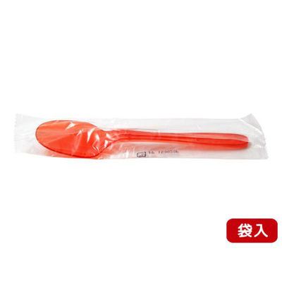 ホウケン産業 使い捨てスプーン カラースプーン160mm クリアレッド 個包装 311554 1ケース(3000個(100個×30))（直送品）
