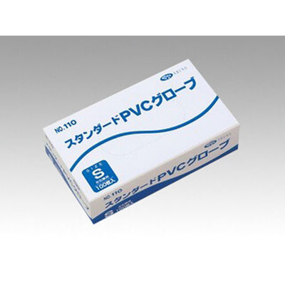 エブノ 塩ビ手袋 プラスチックグローブ No.110 粉付 S 393732 1ケース(3000個(100個×30))（直送品）