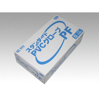 エブノ 塩ビ手袋 介護用プラスチックグローブ No.111 粉なし S 393796 1ケース(3000個(100個×30))（直送品）