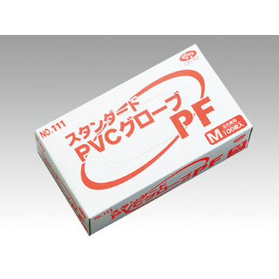 エブノ 塩ビ手袋 介護用プラスチックグローブ No.111 粉なし M 393795 1ケース(3000個(100個×30))（直送品）