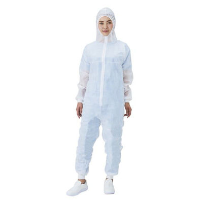 メディテックジャパン ディスポ白衣 リブ付ジャンプスーツ フード付キ L 617776 1ケース(50個)（直送品）