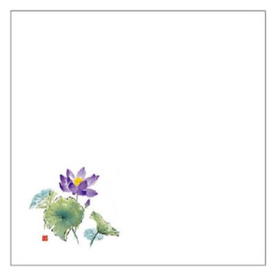 カミイソ産商 敷紙 和紙4寸懐紙 No.6253 はす 70016253 1袋(100個)（直送品）