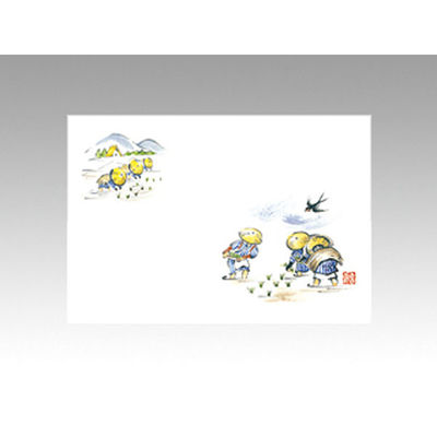 カミイソ産商 テーブルマット 尺3寸 No.263 田植 72000263 1袋(100個)（直送品）