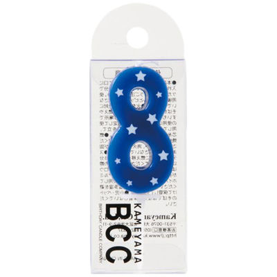 カメヤマ 贈答用飾り ナンバーキャンドル スター 8番 ブルー B7539-07-08BL 1ケース(120個(10個×12))（直送品）