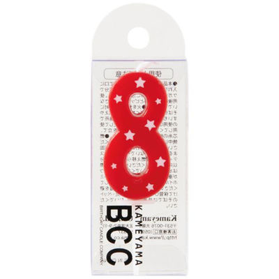 カメヤマ 贈答用飾り ナンバーキャンドル スター 8番 レッド B7539-07-08RE 1ケース(120個(10個×12))（直送品）