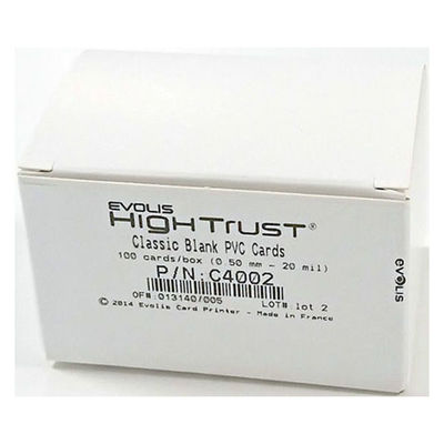 EVOLIS 陳列備品 白無地IDカード(薄口) 0.5 mm 100枚入 C4002 1点（直送品）