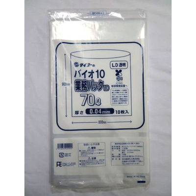 中川製袋化工 エコ材質ゴミ袋 バイオ10業務パックLD 70L H071084 1ケース(300個(10個×30))（直送品）
