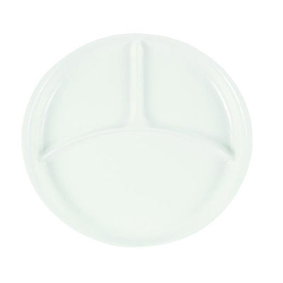 パール金属 メラミン食器 あつかいやすい仕切付ラウンドプレート(ホワイト) K-6387 1ケース(5個)（直送品）