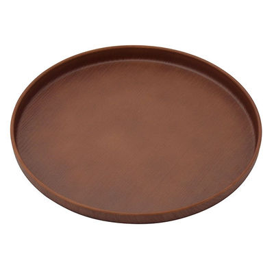 パール金属 お盆 ノンスリップ 抗菌木目調丸トレー27cm KB-0007 1ケース(60個(5個×12))（直送品）