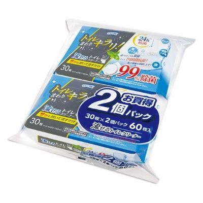 トイレクリーナー LD-624 クリンクル トイレまわりキラリ 流せるトイレクリーナー(30枚2P) 1ケース(18個)（直送品）