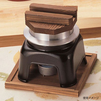 マイン 和食用品 M10-295 お釜かまどセット(中) 黒 木(蓋・敷板) 1点（直送品）
