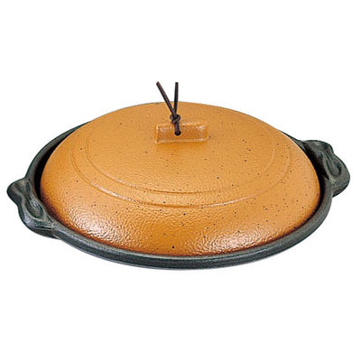 マイン M10-575 庵陶板 φ18浅皿 陶土 1点（直送品）