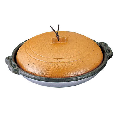 マイン M10-576 庵陶板 φ18深皿 陶土 1点（直送品）