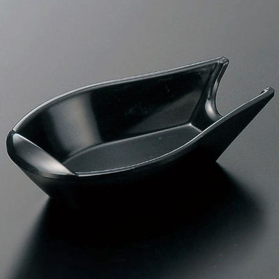 マイン メラミン食器 M11-196 レンゲ置き 黒 1袋(10個)（直送品）