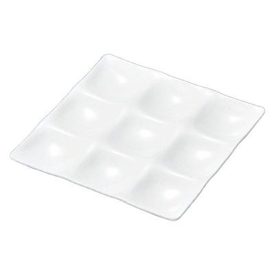 マイン 皿 M11-526 角プレート 九つ仕切り 白 1袋（直送品）