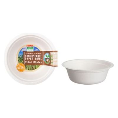 サンナップ パルプモールド コンポスタブルペーパーボウル 350ml 10個入 P-350CPM 1ケース(240個(10個×24))（直送品）