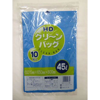 中川製袋化工 HDゴミ袋 クリーンバック HD 青 45L S006495 1ケース(1000個(10個×100))（直送品）