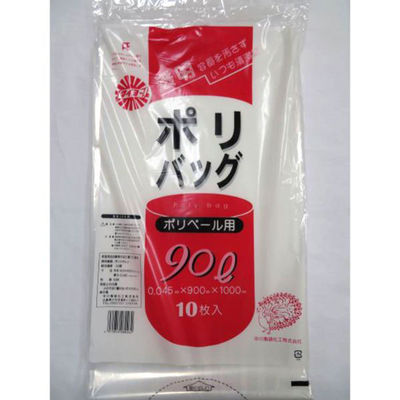 中川製袋化工 LDゴミ袋 透明ポリバッグ 90L S022672 1ケース(200個(10個×20))（直送品）