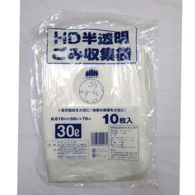 中川製袋化工 HDゴミ袋 HD半透明ごみ収集袋 30L S165893 1ケース(1000個(10個×100))（直送品）