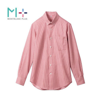 住商モンブラン ボタンダウンシャツ シャツ 兼用 長袖 ワイン L SS001-72_L 1点（直送品）