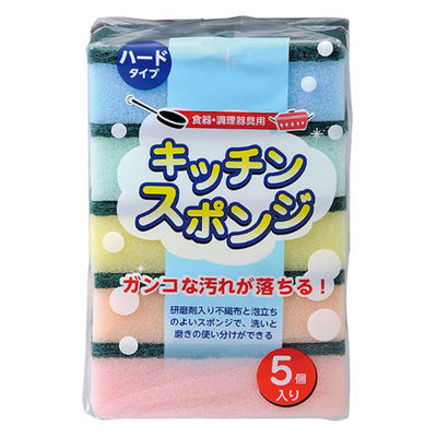 ジャパックス USP01 キッチンスポンジハードタイプ 研磨剤入り 5個 1ケース(120個)（直送品）