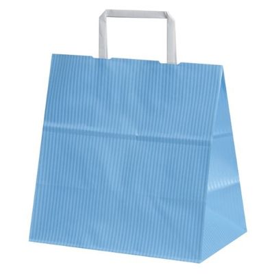 パックタケヤマ 紙手提袋 平紐手提袋 H平26 クリスタル ブルー XZT01018 1ケース(200個(50個×4))（直送品）