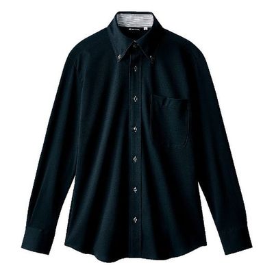 住商モンブラン ボタンダウンシャツ ZK2711-1CB_SSS ニットシャツ 兼用 長袖 黒 SSS 1点（直送品）
