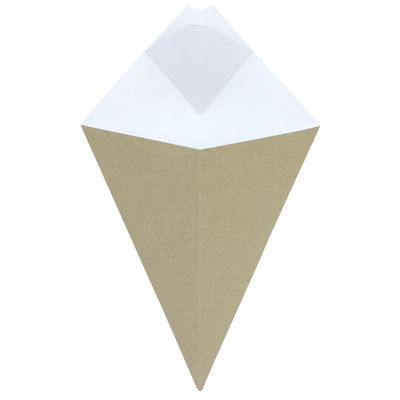 旭創業 テイクアウト容器 クラフトコーン 大 ディップコーナー付 00752574 1袋(50個)（直送品）