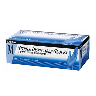 サラヤ ニトリル検査検診用グローブ ブルー Mサイズ 手袋 医療病院 51082 1箱(1個(200枚入)x10)（直送品）
