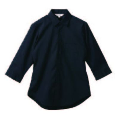 サンユニフォーム ストレッチシャツ 七分袖シャツ(ブラック)SS 577-S511-1-SS 1袋（直送品）