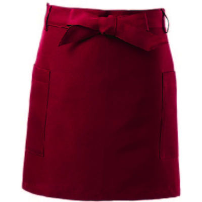 サンユニフォーム ショートエプロン(ワイン)F 701-S713-4 1袋（直送品）