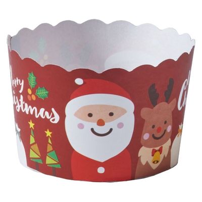 天満紙器 ケーキカップ XM823 ペットマフィン(ジョイフルサンタ) 6090592 1ケース(1000個(100個×10))（直送品）