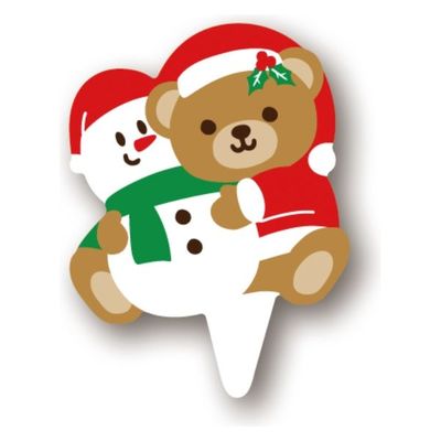 天満紙器 XG300 ケーキピック(クマとスノーマン) 6090608 1袋(100個)（直送品）