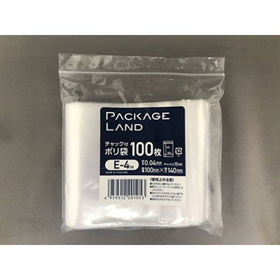 チャック付き袋 チャック付ポリ袋 E-4TH 1袋(100個)（直送品）