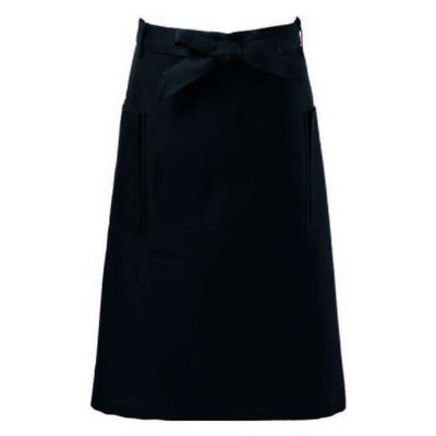 サンユニフォーム ミドルエプロン ミドルエプロン(ブラック)F 701-S712-1 1ケース(50個)（直送品）