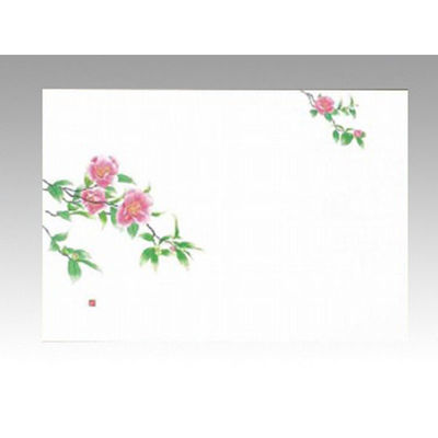 カミイソ産商 テーブルマット 尺3寸 No.405 山茶花 476922 1袋(100個)（直送品）