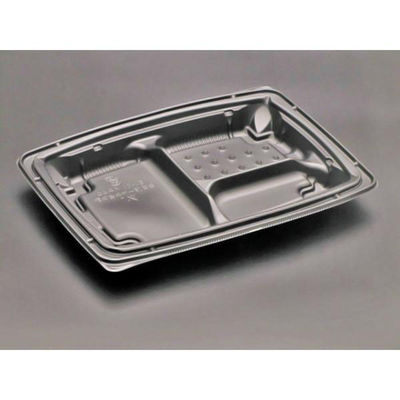 リスパック 弁当容器 バイオデリカ 枠膳 10-1 B 黒 RHBW221 1ケース(600個(50個×12))（直送品）